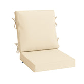 MIULEE beige outdoor seat cushion close-up of textured fabric with color retention.