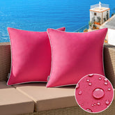 MIULEE hot-pink 16x16 outdoor pillow cover, water-resistant for patio use.