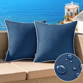 MIULEE navy blue outdoor pillow cover protects cushions from splashes and dust.