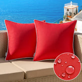 MIULEE outdoor pillow cover red - waterproof fabric protects against splashes on patio