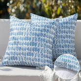 MIULEE royal blue outdoor pillows, set of 2, perfect for patio seating.