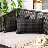 MIULEE outdoor pillow cover in black with water-resistant PU coating for outdoor use