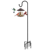 MIUVIBENI 84-inch shepherds hook with five-prong base for stable outdoor display.