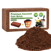 Miuwauer Organic Coco Coir Brick expanding in water to create ready-to-use growing medium.