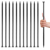 MIVIDE 12-pack 16-inch black rebar stake top for secure anchoring.