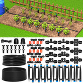 MIXC greenhouse micro drip kit assembly shows easy setup for 160 sq ft garden
