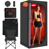 MIXC Upgraded infrared sauna box interior view for private home spa sessions and full-body comfort.