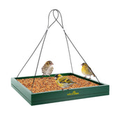MIXXIDEA Bird Feeder Hanging Tray in forest green attracts wild birds outdoors