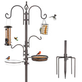 MIXXIDEA Deluxe feeding station pole with dual top hooks for flexible placement