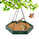 MIXXIDEA platform bird feeder tray with wooden seed platform attracts diverse garden birds.
