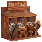 MIXUMON Nut Bar Squirrel Feeder Table front view with diverse seed compartments for variety.