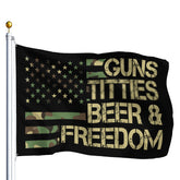 Mizraon Funny Guns flag 3x5ft adds bold man cave wall style