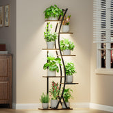 MJOMKN 62-inch plant stand with grow lights, top view for thriving indoor plants.
