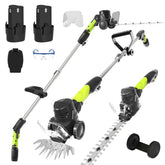 MJUM 3-in-1 cordless hedge trimmer with 12-inch blades for precise shaping.