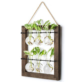Mkono propagation station wall hanging glass planter with double-layer glass bulbs for root observation.