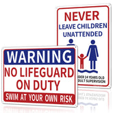 MOLESS No Lifeguard on Duty sign clearly visible for pool safety awareness