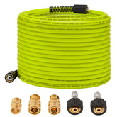 MMINGLE pressure washer hose 50 ft shows long reach for wide-area cleaning