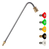 MMINGLE stainless steel gutter wand with angled extension for hard-to-reach gutters