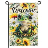 MMIUAEG Summer Welcome Frog Garden Flag, vibrant double-sided yard decor