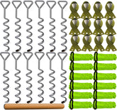 MNPARTS 16-inch chrome-plated spiral stake stabilizes young trees during transplant and growth