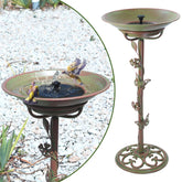 MNRYLKB solar bird bath stand with fountain feature for sunny garden days.