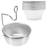 MOASKER grease cup clip securing the tray for clean, mess-free grilling