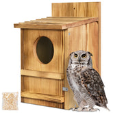 MOBYKE Screech Owl House exterior view shows durable, weather-ready wood for outdoor use