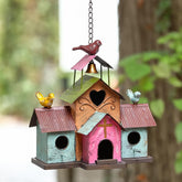 MOCOME large outdoor bird house with bell tower for vibrant garden decor.