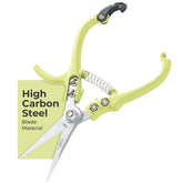 Modern Sprout Pruning Shears blade closeup showing sharp carbon steel for precise trimming.