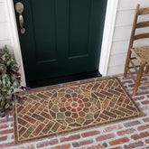 Mohawk Home entryway doormat with ornamental brick brown design enhances curb appeal