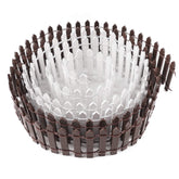 MoHern miniature wood picket fence in brown enhances rustic fairy garden design
