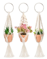 MoHern macrame plant hangers three-piece set for stylish home and car decor