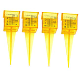 Mollensiuer rain gauge yellow wide-mouth for quick outdoor rainfall measurement.