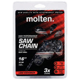 Molten 16-inch chain for Ego CS1600 enables smooth, precise cuts.
