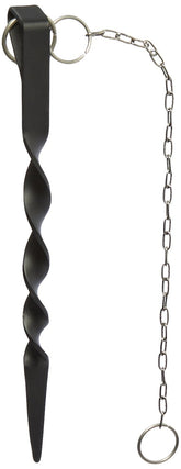 Monarch anchor stake 12in in black powder coat secures rain chains against wind