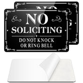 MongFun front door no soliciting sign 2-pack deters unwanted visits.