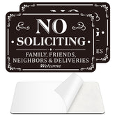 MongFun No Soliciting Sign for front door 2-pack, weather resistant aluminum for outdoor use