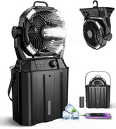 MONISEN misting fan outdoor cooling on patio provides refreshing relief