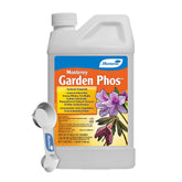 Monterey Garden Phos bottle pour demonstrating versatile garden disease control.