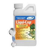 Monterey Liqui-Cop copper fungicide bottle for garden disease prevention.