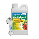 Monterey Spinosad insecticide bottle for versatile garden pest control on ornamentals and edibles.