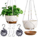 Montresor 8-inch self-watering hanging pot with removable saucer for easy plant care.