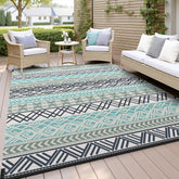 MontVoo outdoor rug 8x10 waterproof for patio and deck use.