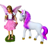 Mood Lab Fairy Garden Fairy with Unicorn set for outdoor display and garden charm.