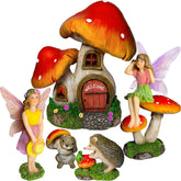 Mood Lab Fairy Garden Mushroom House 01, charming resin decor for indoor fairy displays.