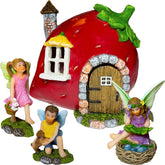Mood Lab Fairy Garden Strawberry House set displayed in a sunny garden