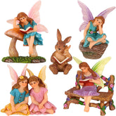 Mood Lab Reading Fairies Set with whimsical garden statues for cozy storytelling corners