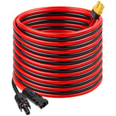 MOOKEERF solar to XT60 extension cable 30ft powering a portable power station outdoors
