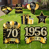 Mooray 70th birthday yard sign garden display for lawn celebrations.