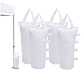 MOPHOEXII canopy weight bags in white 4-pack stabilizing a pop-up canopy.